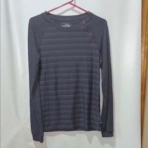 The North Face Purple Charcoal Striped Buttoned Top